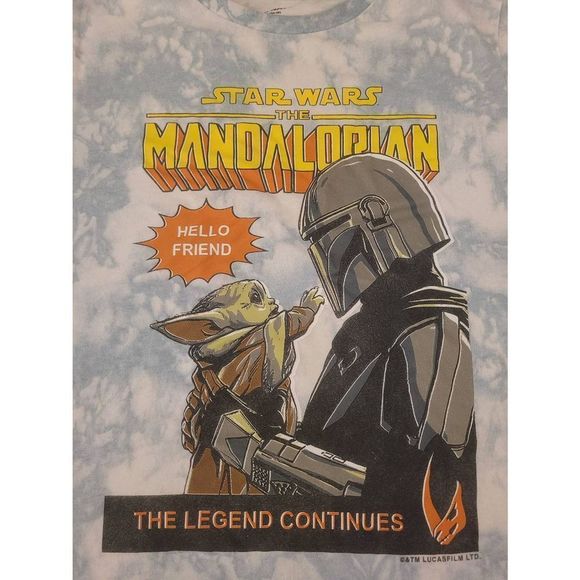 Star Wars Mandelorian Hello Friend The Legend Continues T-shirt Size Youth XL - Picture 1 of 4